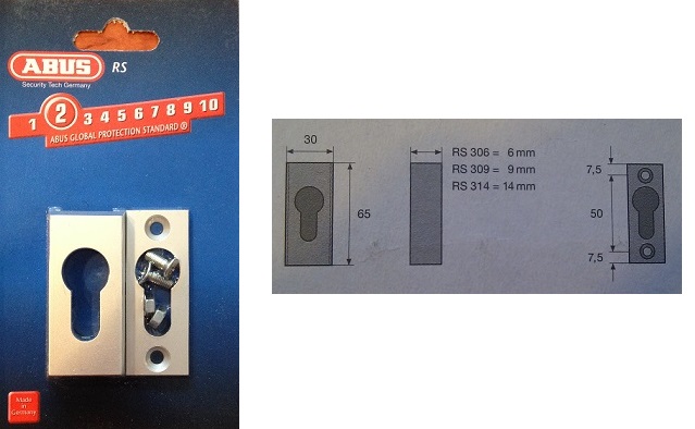 ABUS Schutzrosette RS 314 für Metalltüren - zum Schließen ins Bild klicken